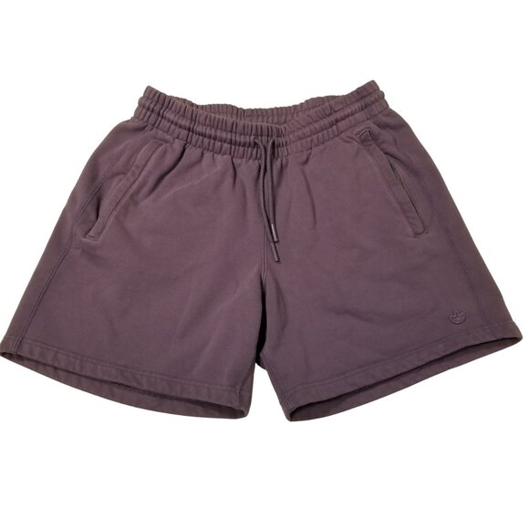 Adidas Originals Short Medium Cotton Sweat Shorts Purple 6in Inseam Men Bottoms - Picture 1 of 11